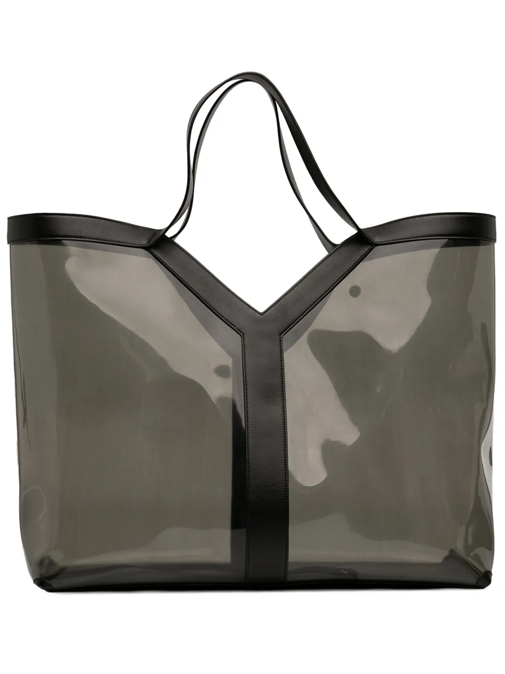 Saint Laurent Pre-Owned 2025 Maxi PVC Transparent Y tote bag - Nero