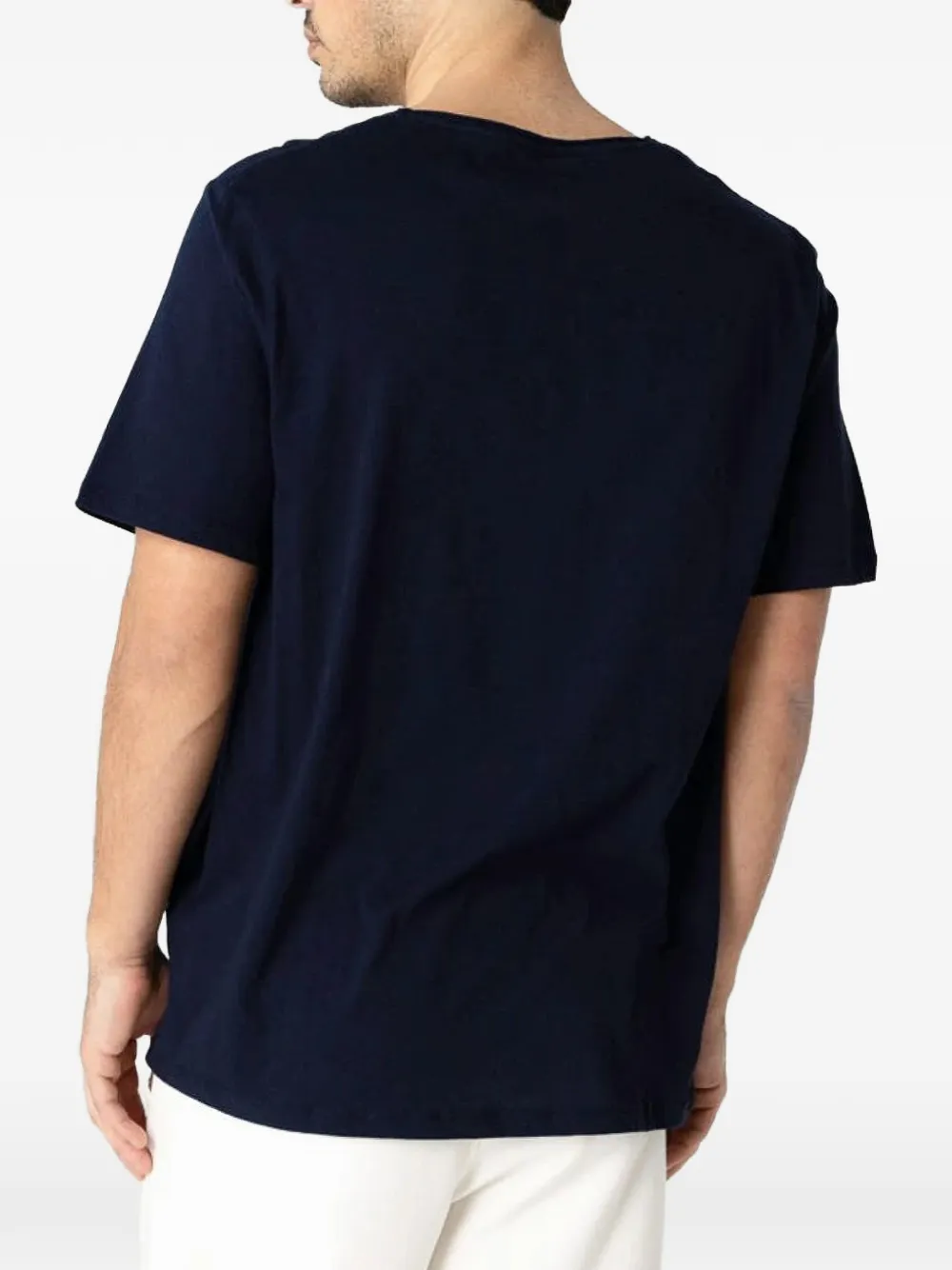 Majestic Filatures Katoenen T-shirt met gerafelde rand Blauw