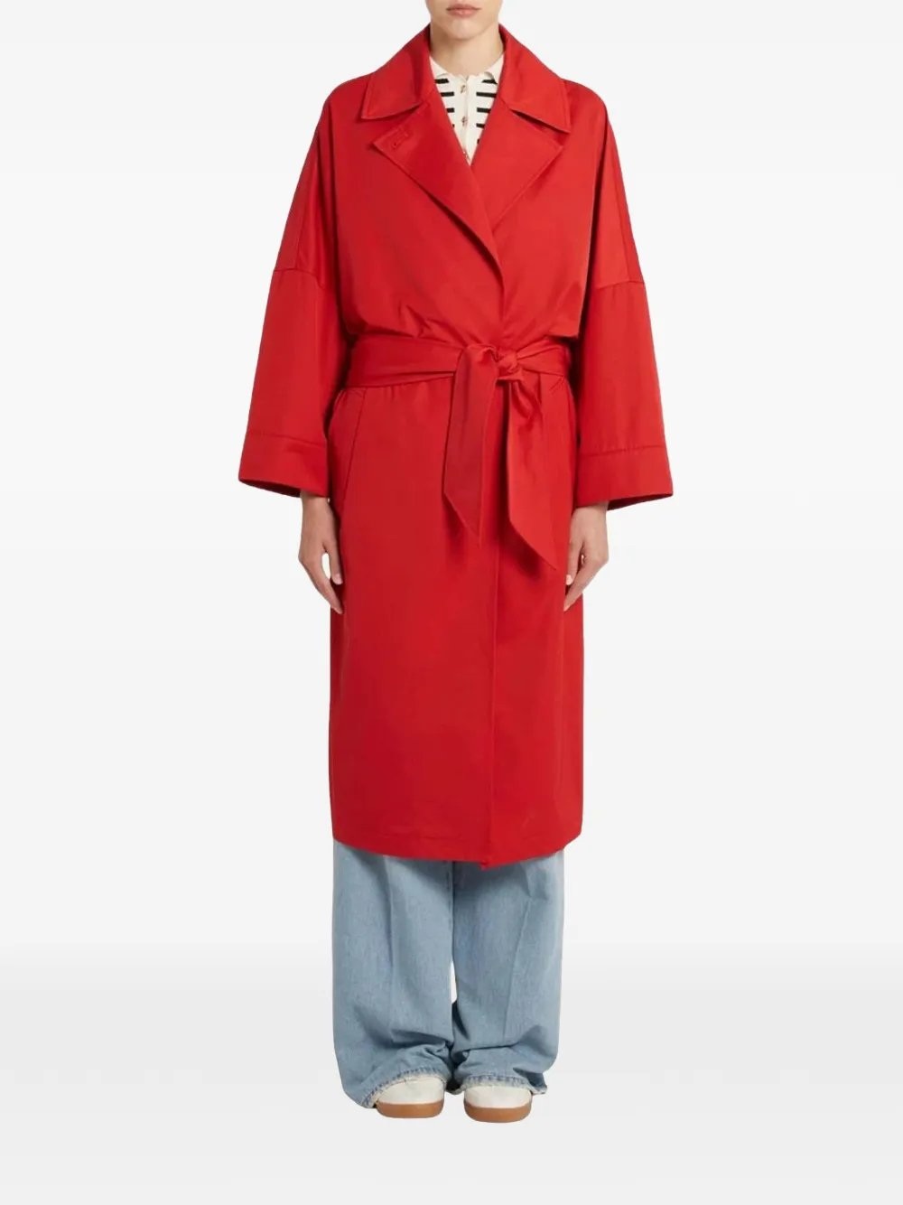 Marella belted wide-sleeve coat - Rosso