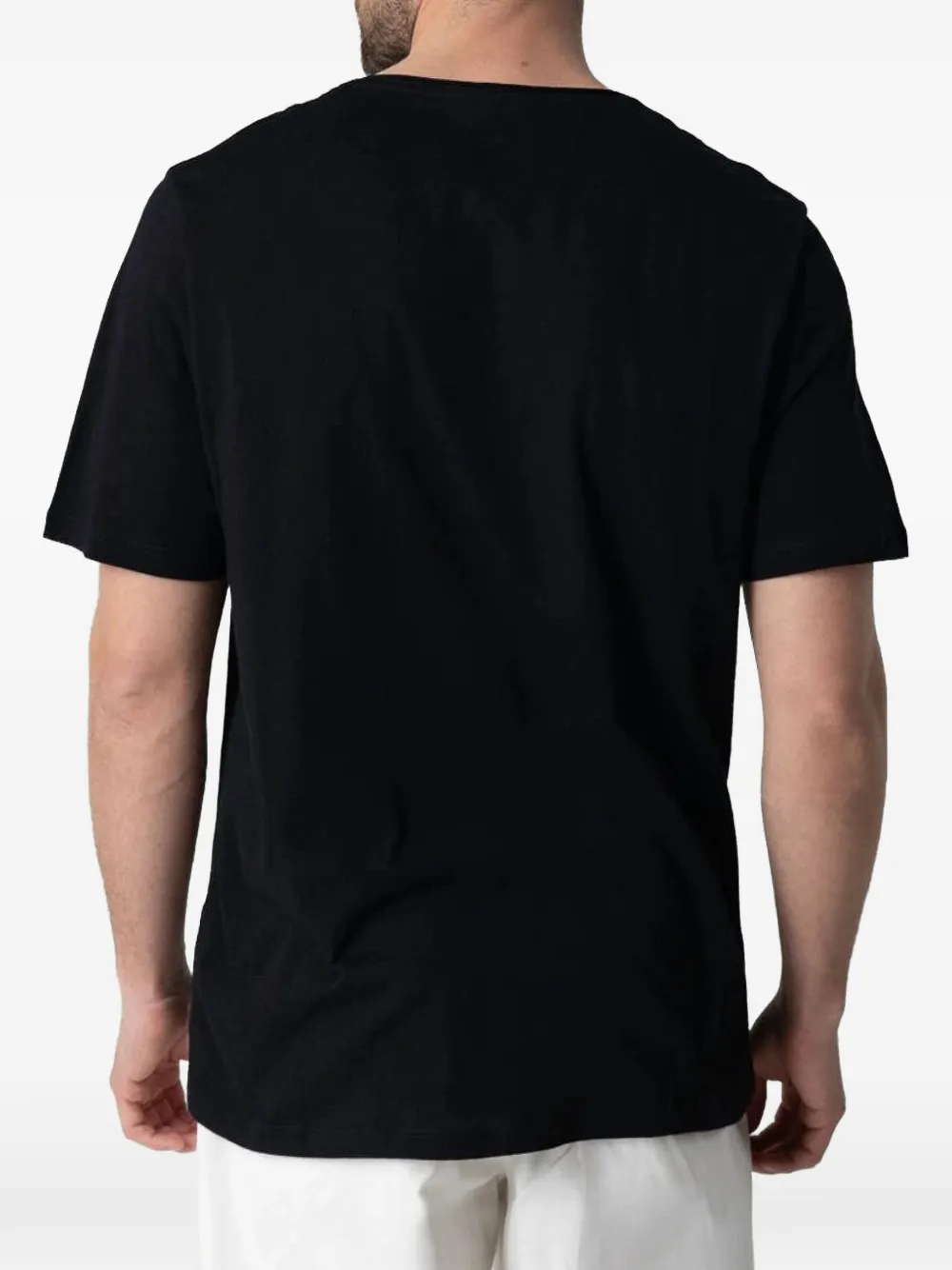 Majestic Filatures T-shirt met gerafelde afwerking en korte mouwen Zwart