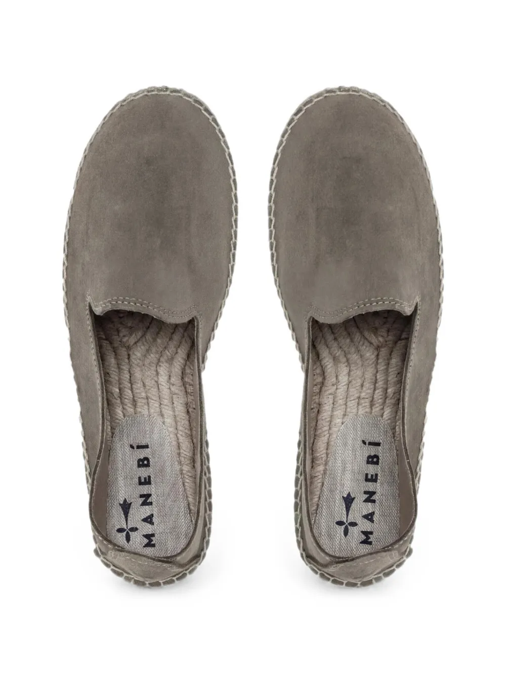 Manebi Hamptons leren espadrilles Grijs