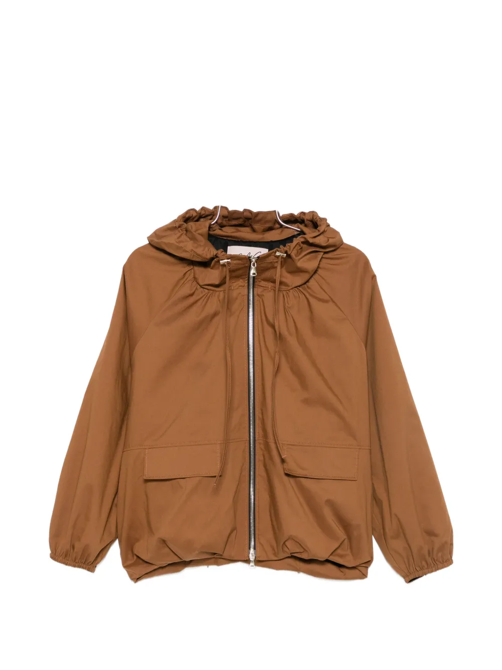 CARLA G. Sedo hooded zip-up jacket - Marrone