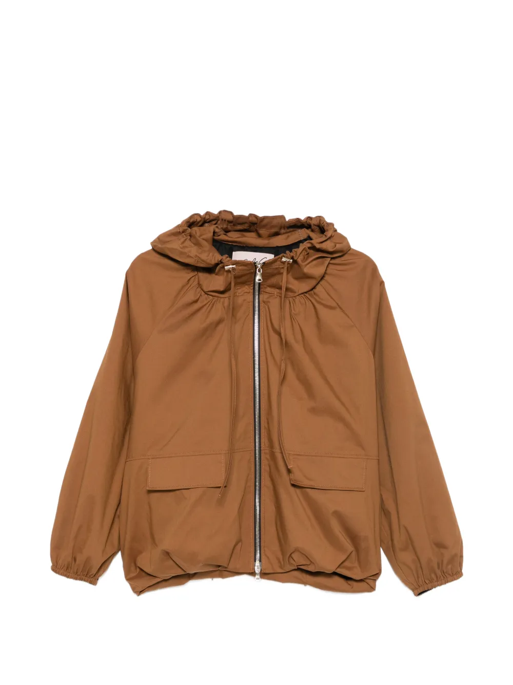 CARLA G. Sedo hooded zip-up jacket - Marrone
