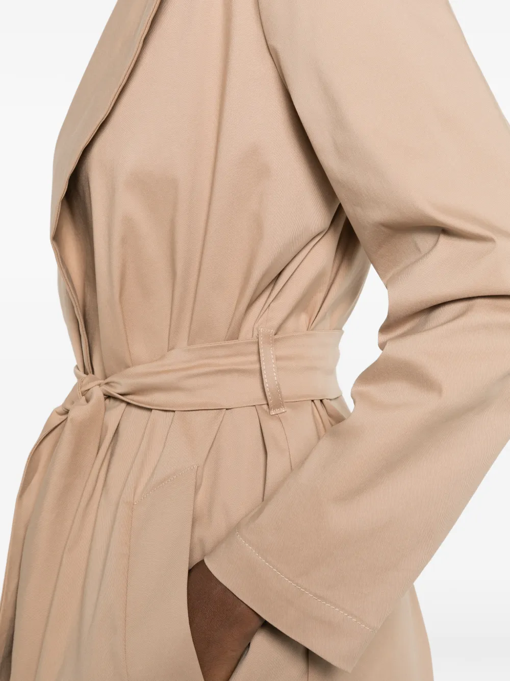 CARLA G. Sapi trenchcoat met ceintuur Beige
