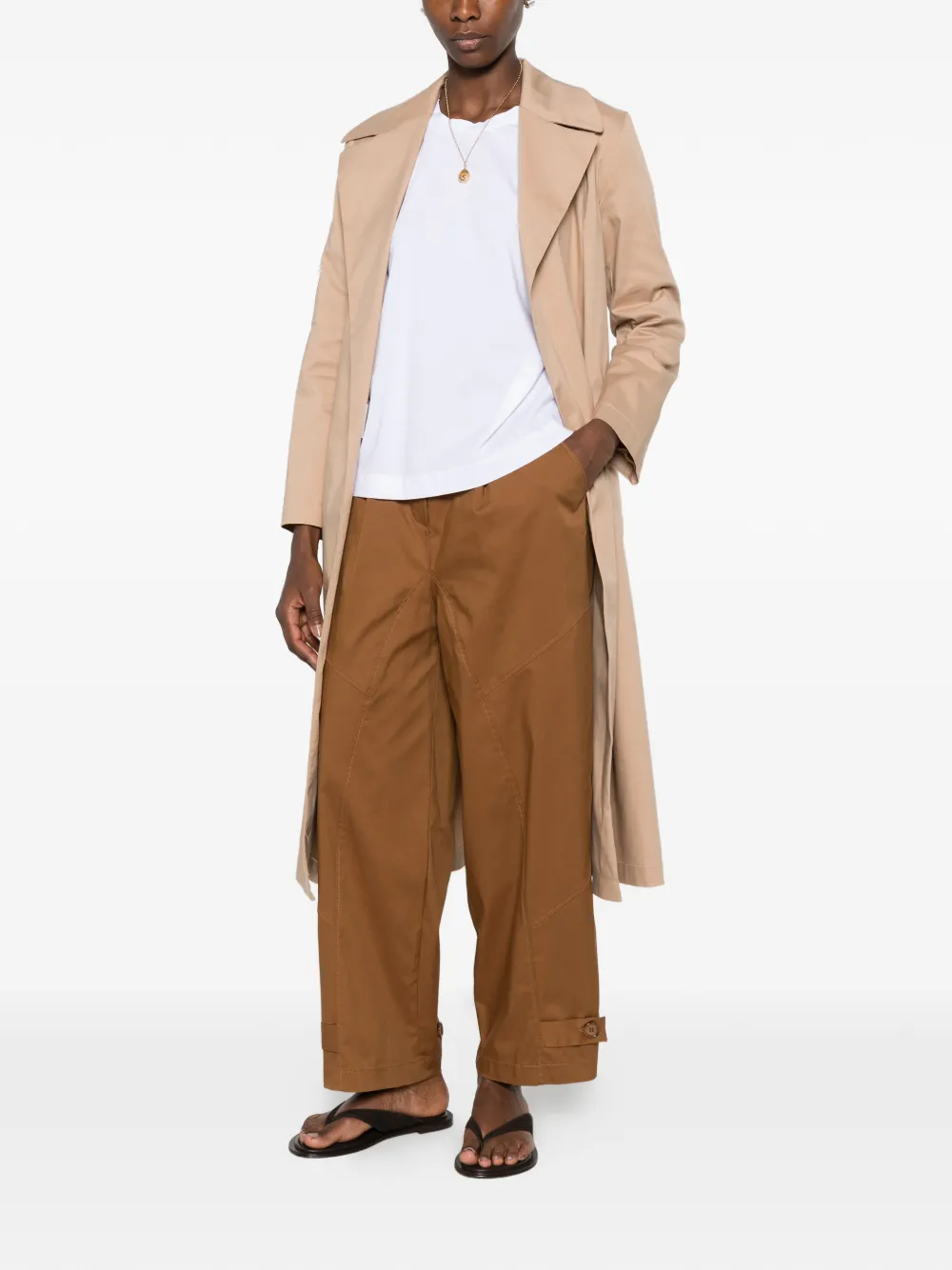 CARLA G. Sapi trenchcoat met ceintuur Beige