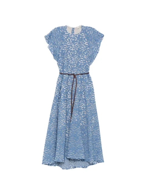 Odeeh braided-belt flutter-sleeve dress