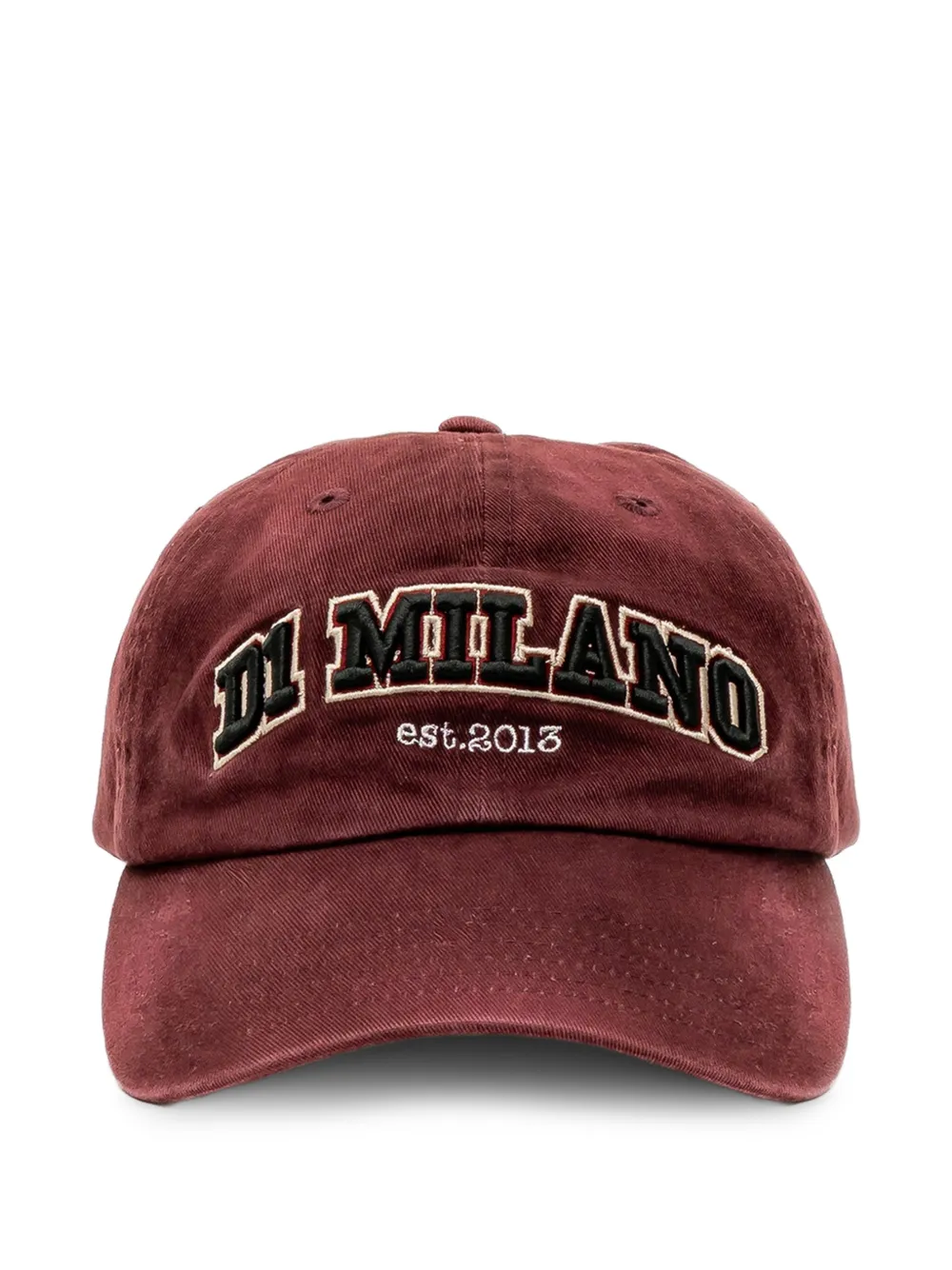 D1 Milano logo-embroidered cotton cap - Rosso