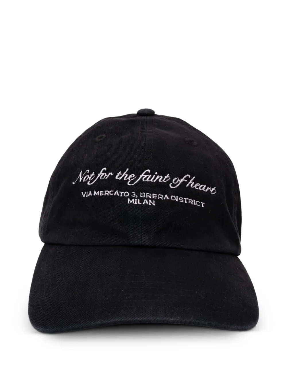D1 Milano slogan-embroidered cotton cap - Nero