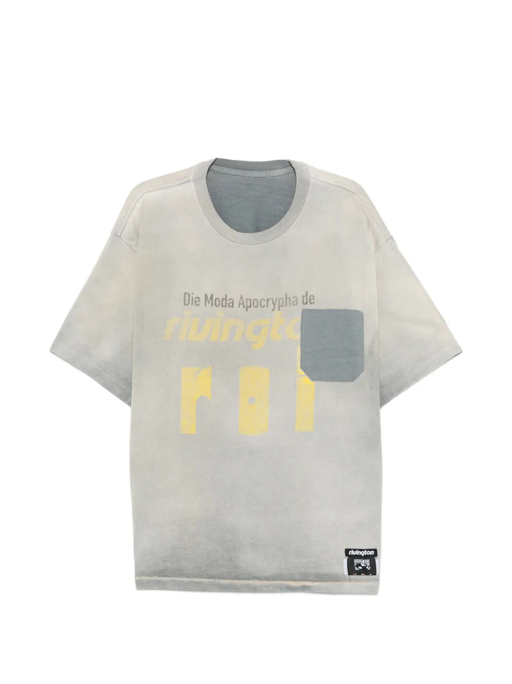 RIVINGTON ROI REBIS graphic-print pocket-detail cotton T-shirt - Grigio