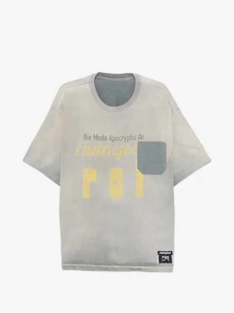 RRR123 graphic-print pocket-detail cotton T-shirt