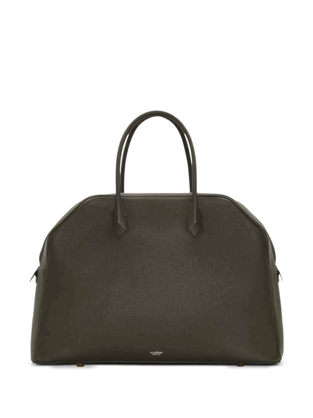 Au Départ Savoye grained leather tote bag - Verde