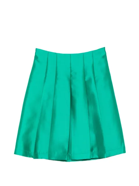 CARLA G. pleated satin-finish skirt