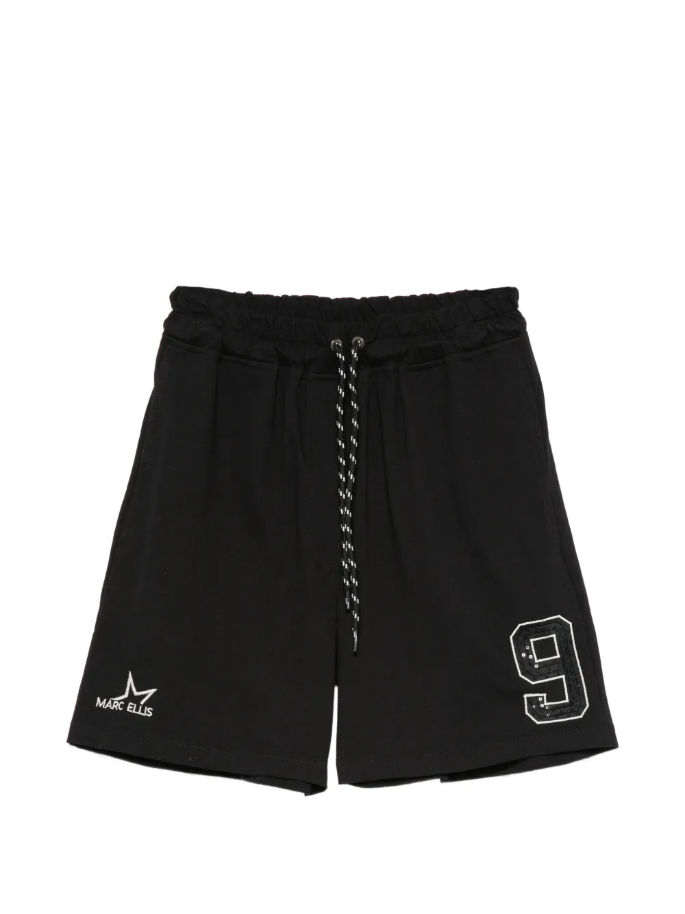 Marc Ellis drawstring-waist logo-patch shorts - Nero