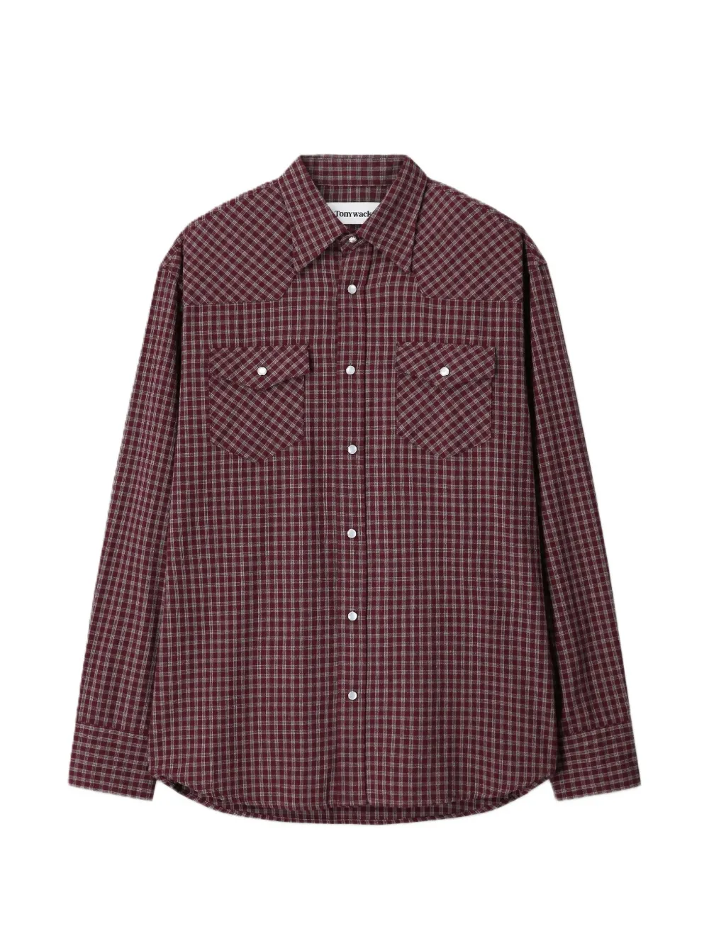 TONYWACK check-print western shirt jacket - Rot