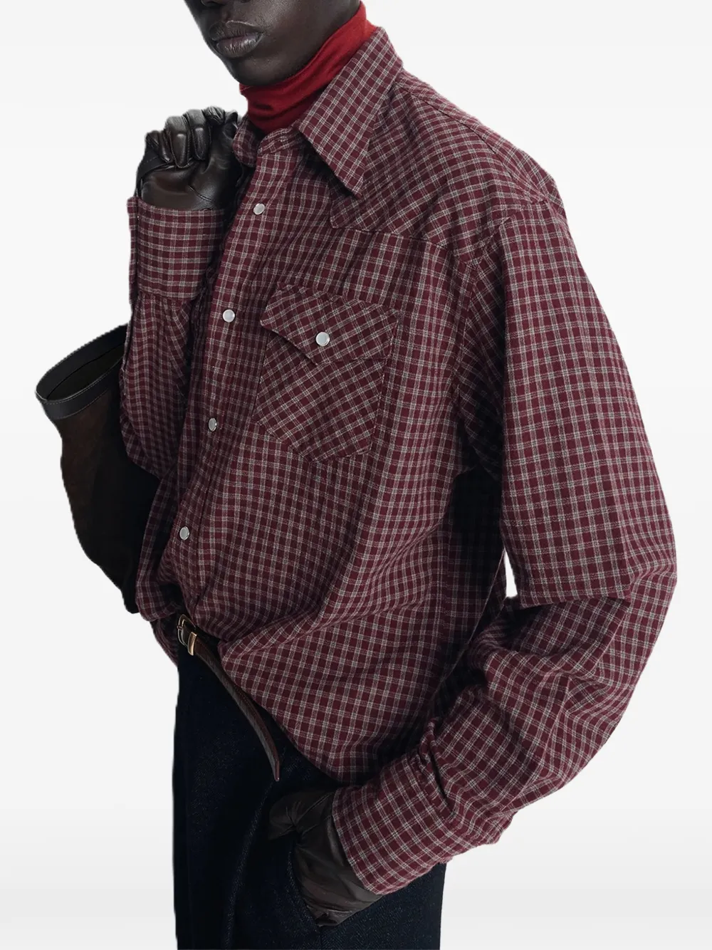 TONYWACK Geruit westernshirtjack Rood