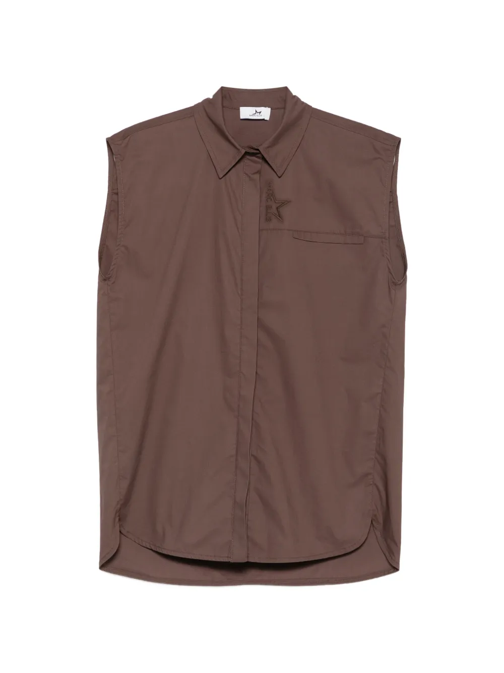 Marc Ellis sleeveless logo-embroidered shirt - Marrone