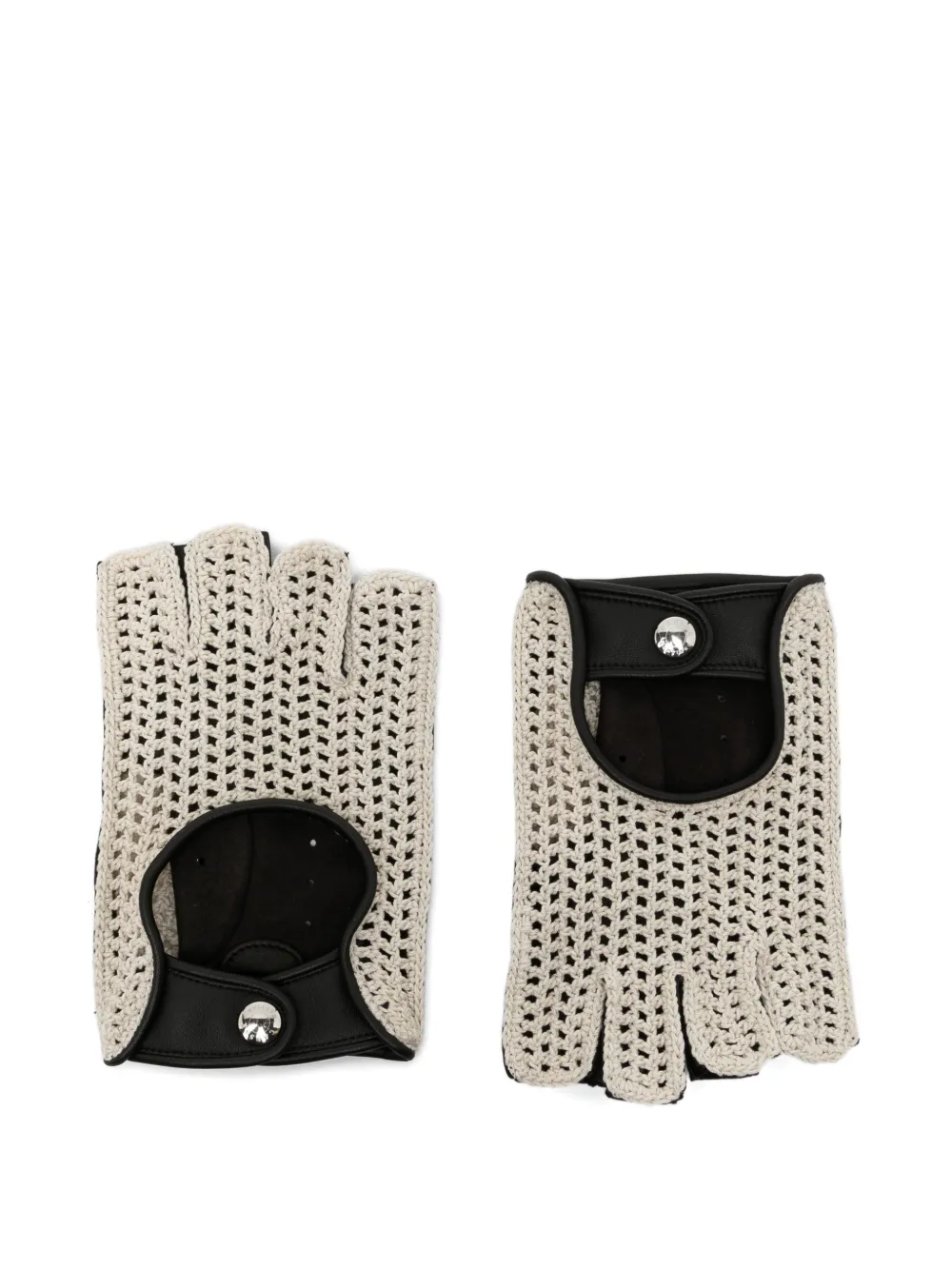 Causse Crochet-knit Fingerless Gloves In White