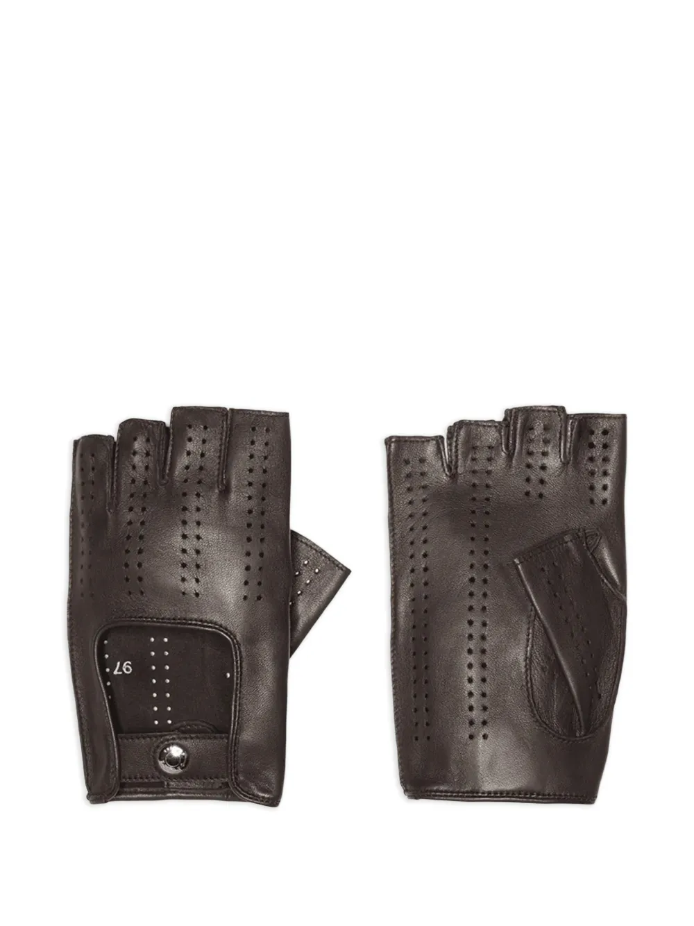 Causse Bolide leather driving fingerless gloves - Marrone