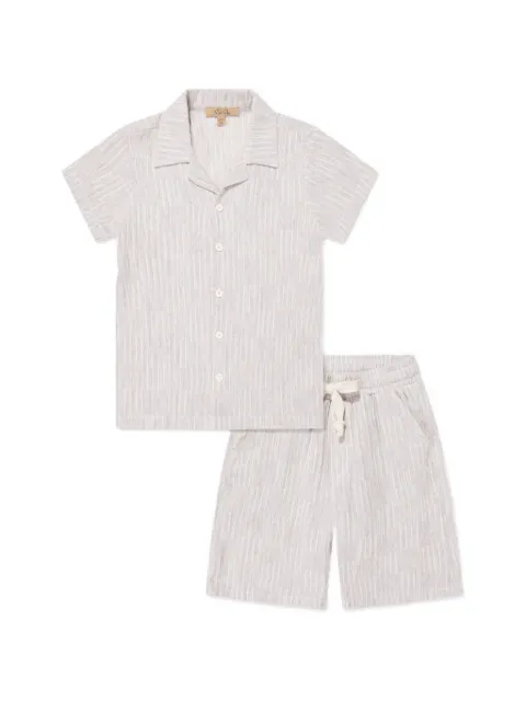 BEL-AIR KIDS striped short-sleeve shirt and short set