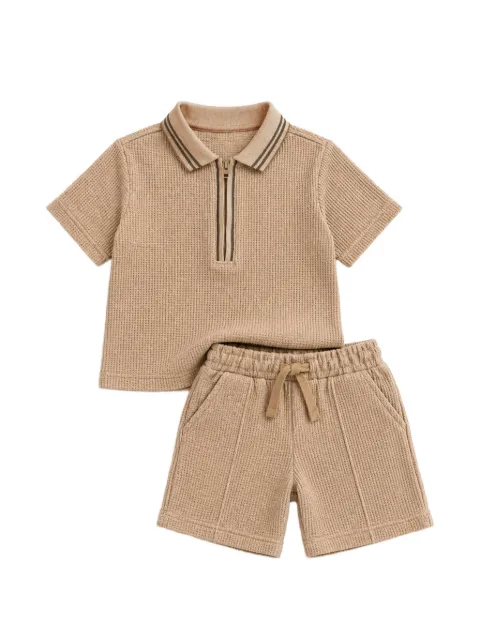 BEL-AIR KIDS waffle-knit drawstring shorts set