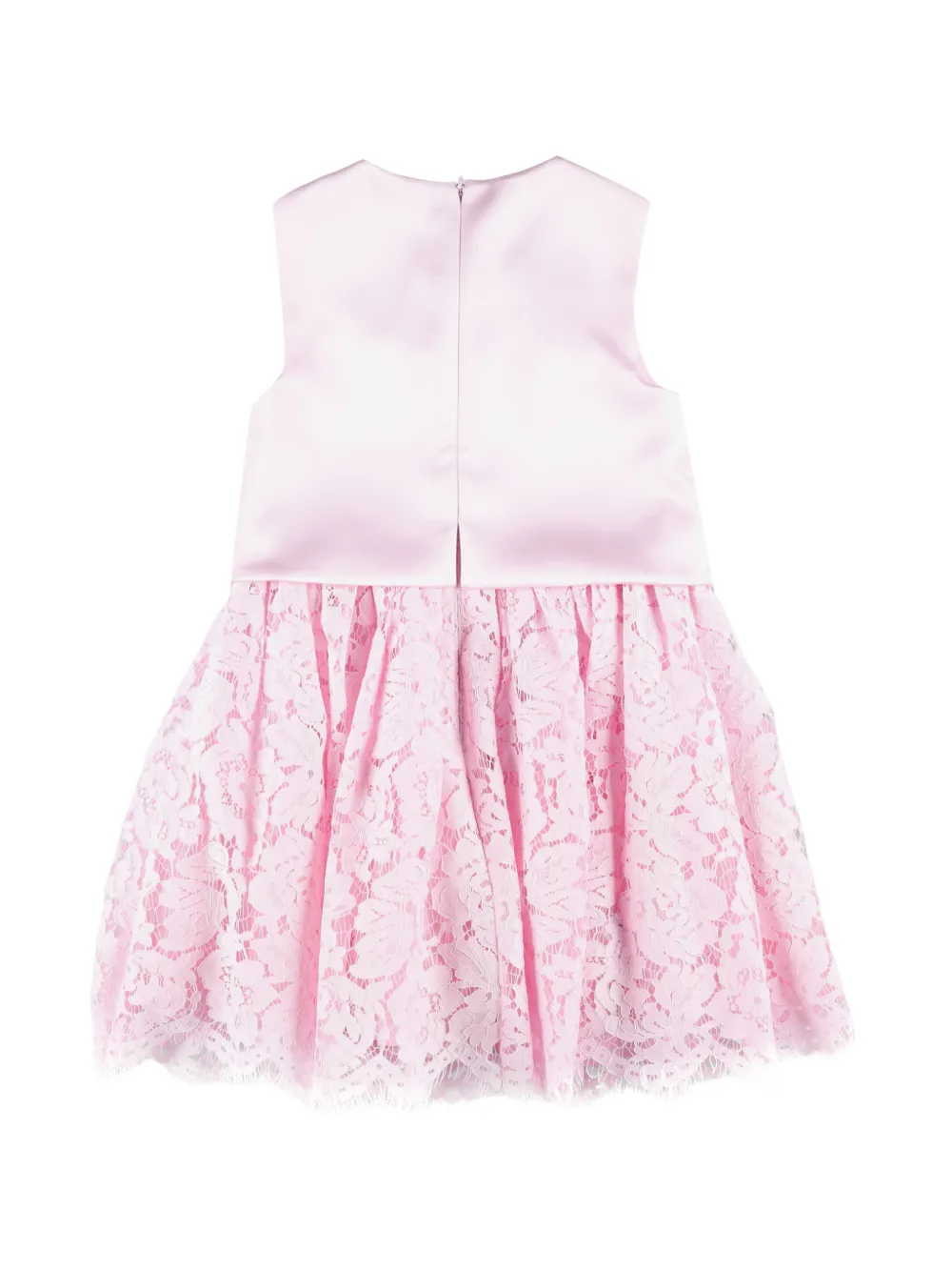 Self-Portrait Kids Satijnen jurk met kanten rok Roze