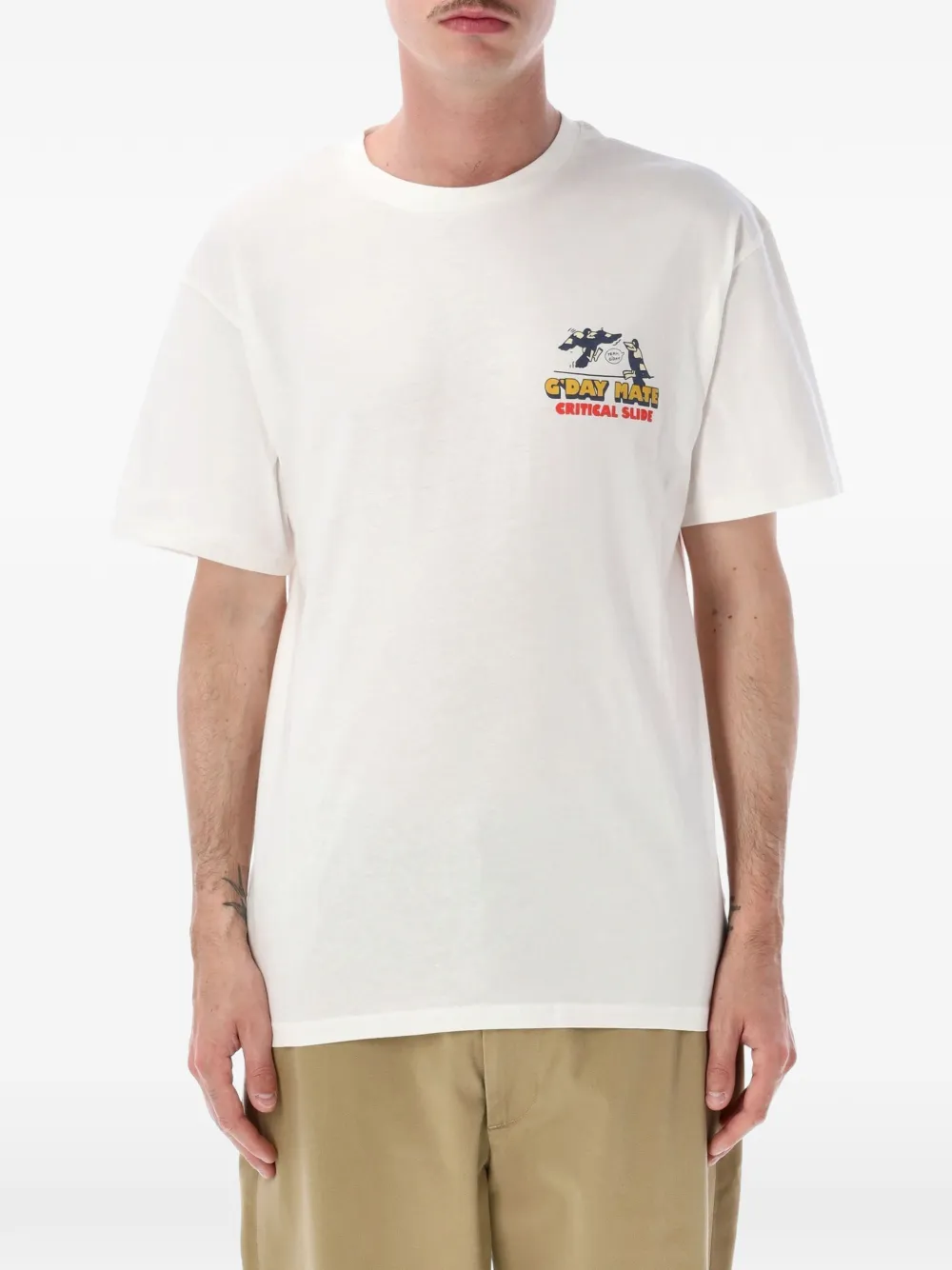 THE CRITICAL SLIDE SOCIETY T-shirt con stampa grafica G'Day Mate - Bianco