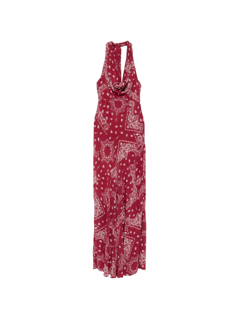 VENUJA Sierra bandana-print cowl-neck maxi dress - Red