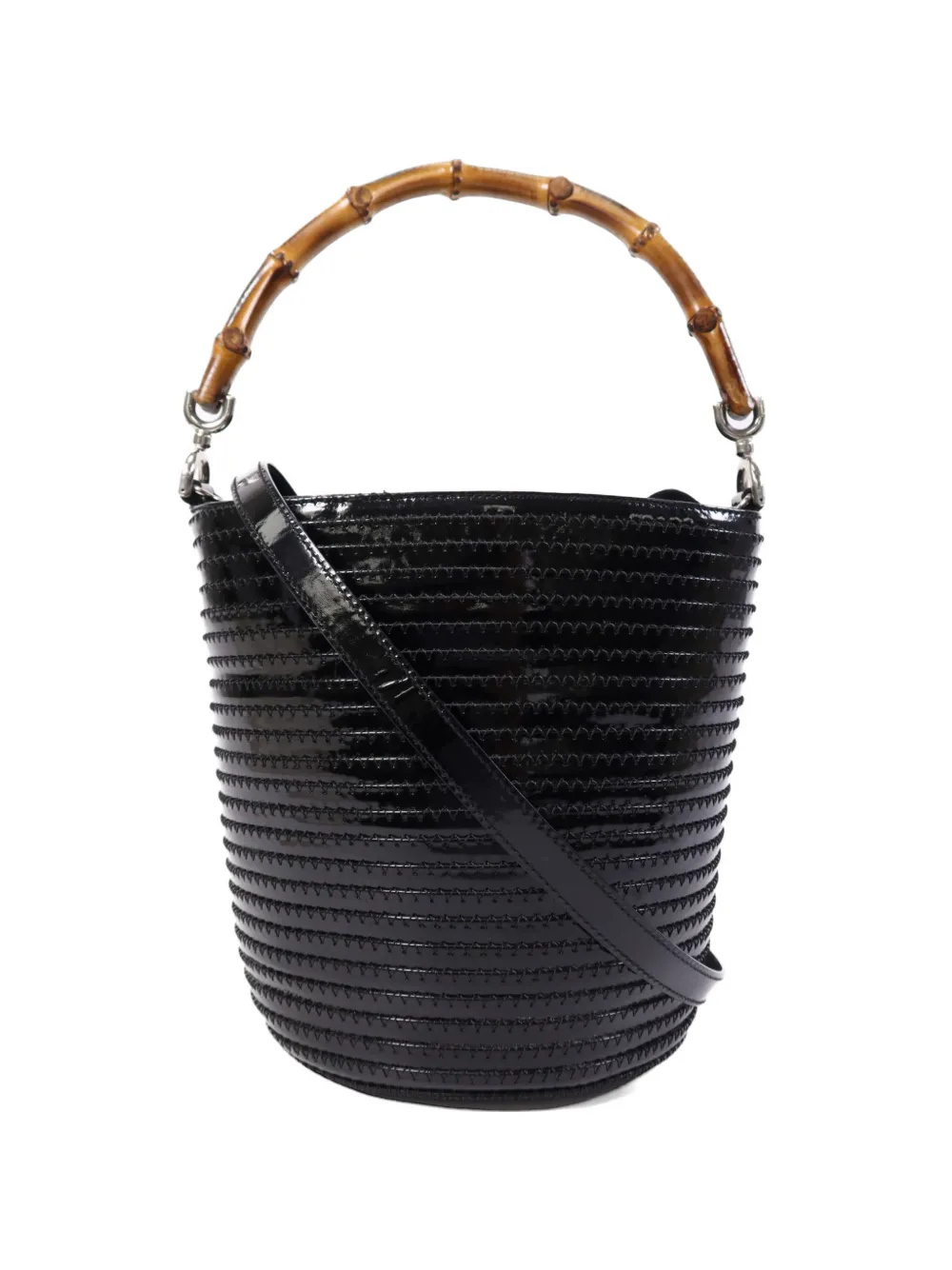 Gucci Pre-Owned Bamboo leather shoulder bag - Nero