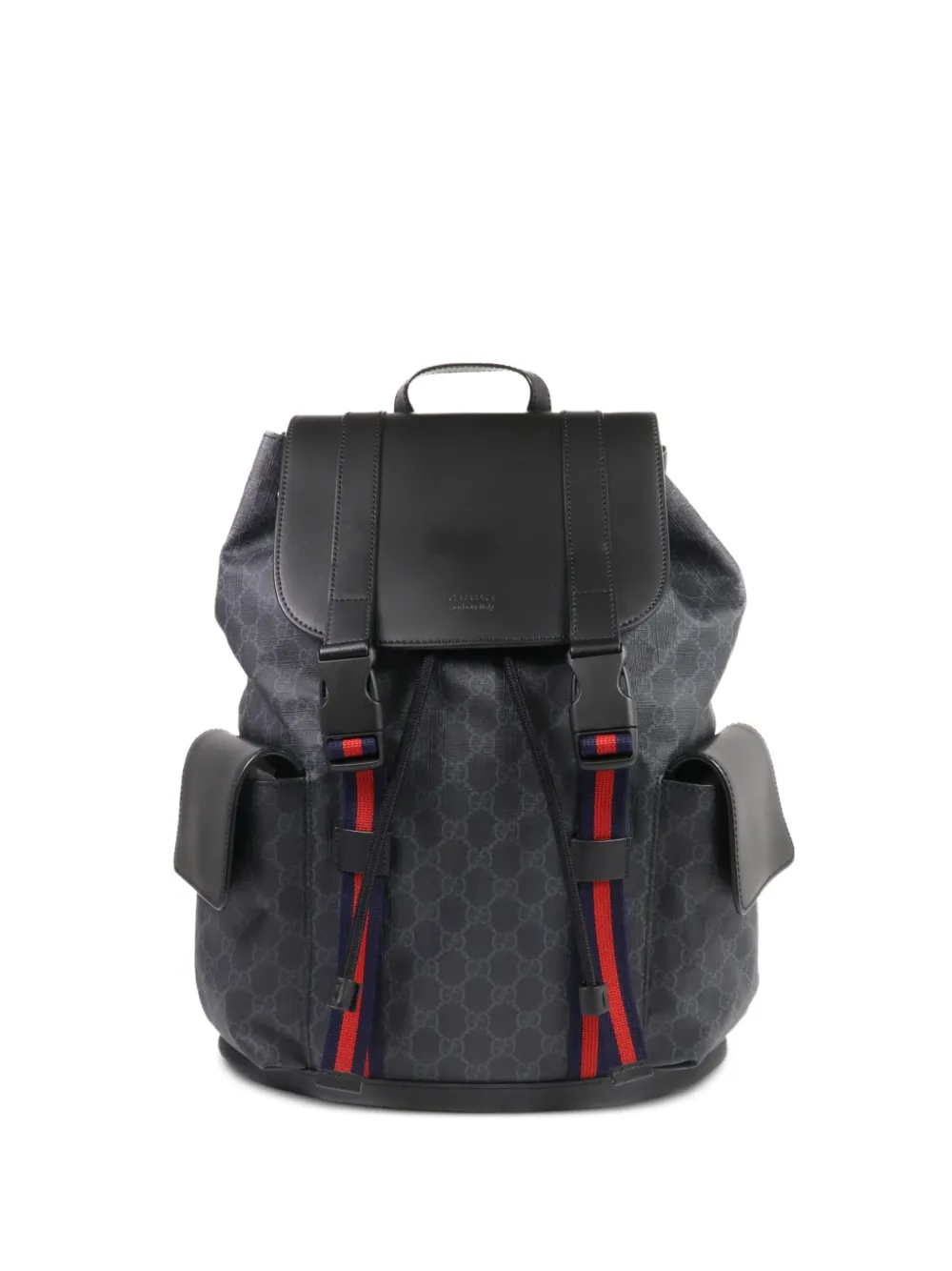 Gucci Pre-Owned GG Supreme buckle-fastening backpack - Grau