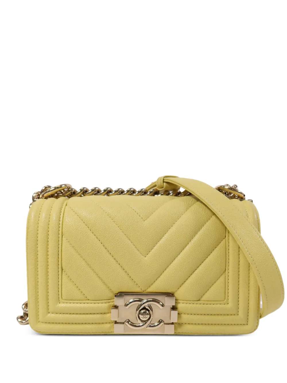 CHANEL Pre-Owned Boy chevron shoulder bag - Giallo
