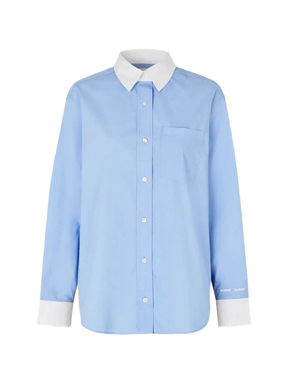 SAMSOE SAMSOE Salova contrast-collar shirt - Blau