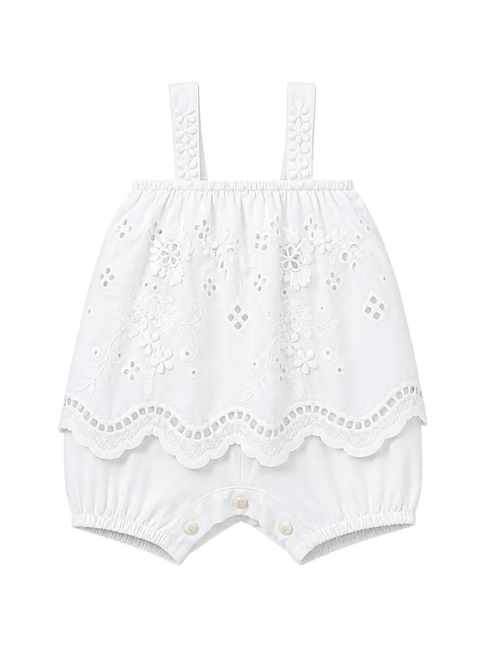 JESURUM BABY broderie-anglaise scalloped-edge shorties - Bianco