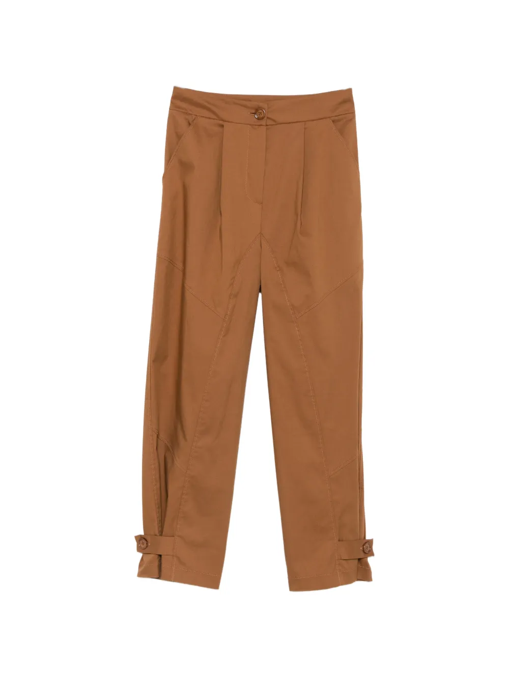 CARLA G. buttoned-cuff trousers - Marrone