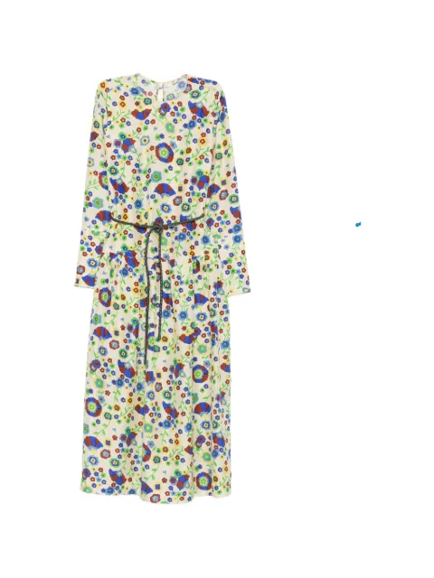 Odeeh floral-print belted midi dress