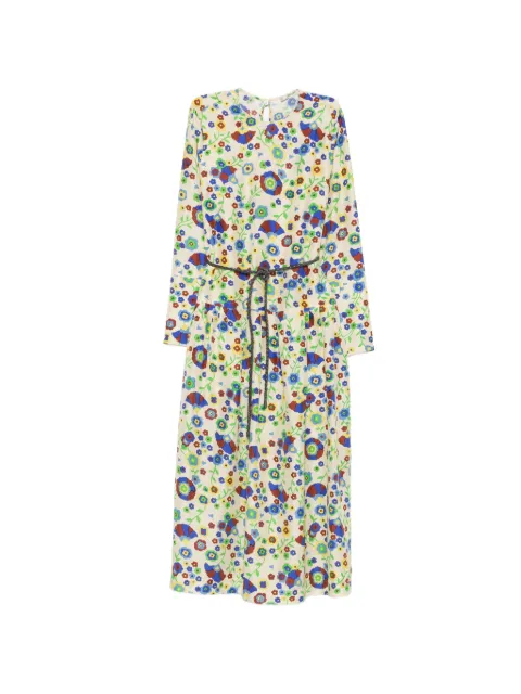 Odeeh floral-print belted midi dress