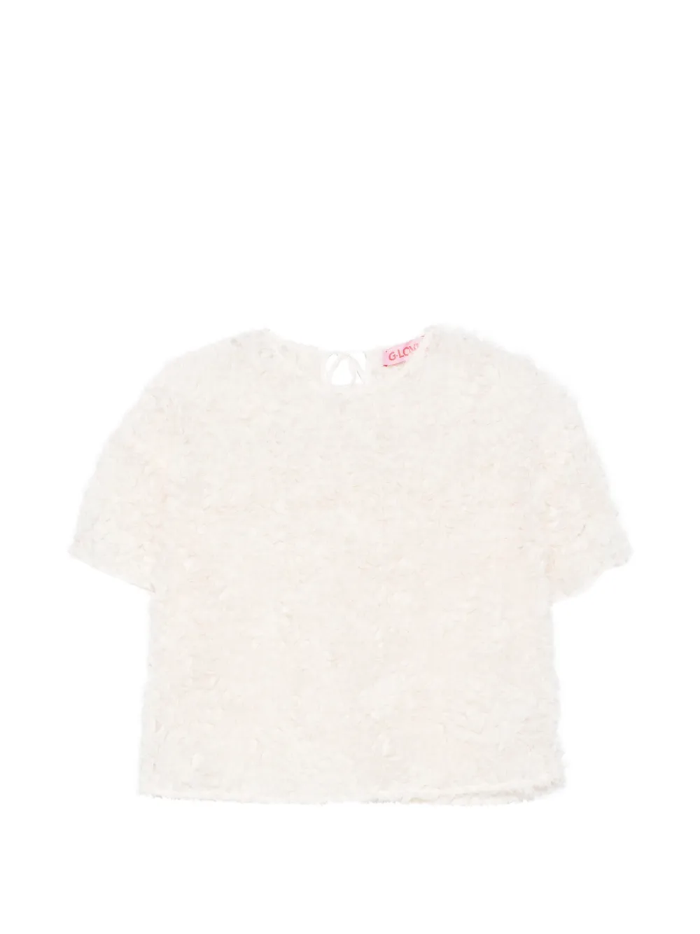 CARLA G. Muir feather-effect short-sleeve top - Toni neutri