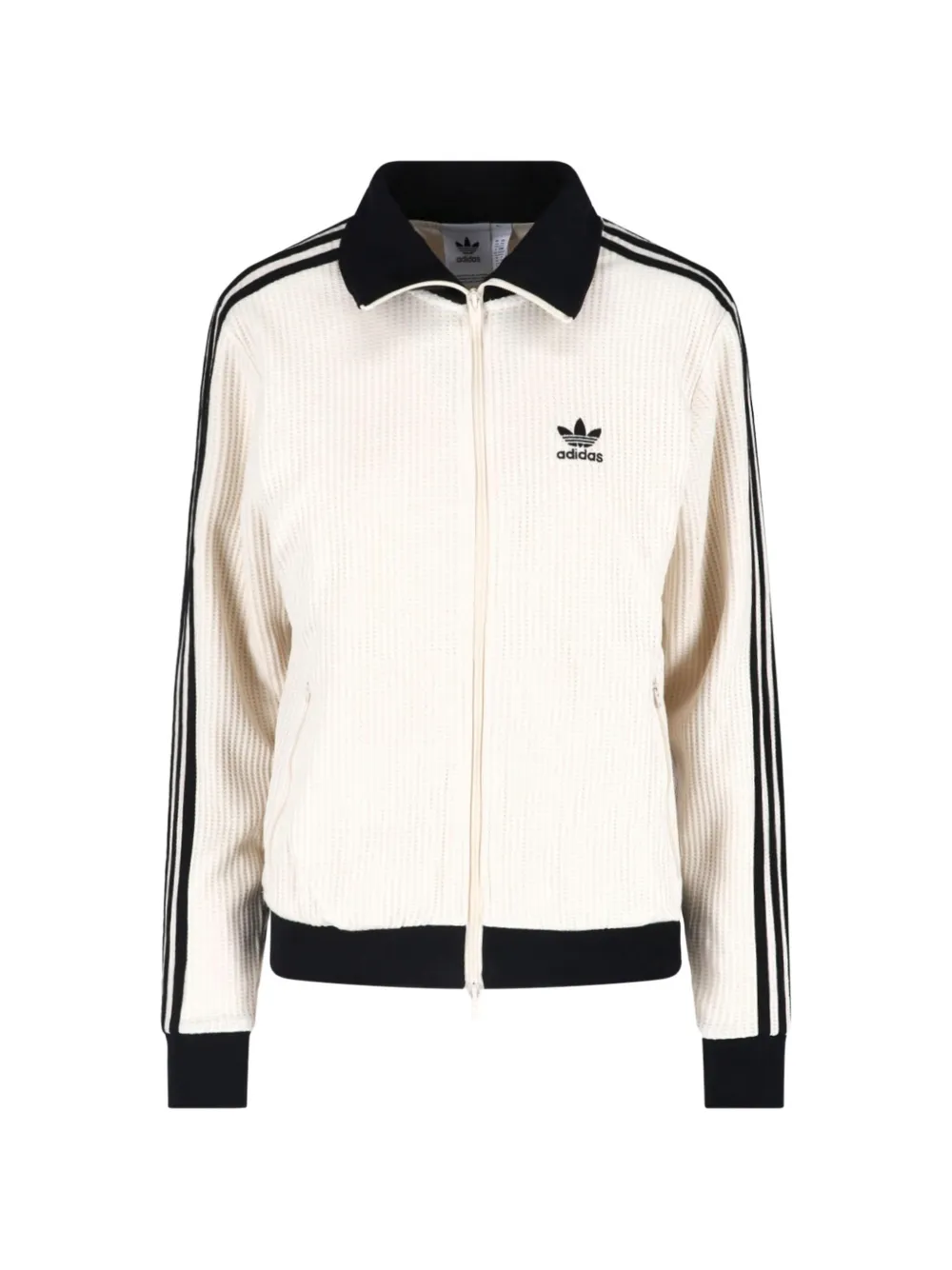 adidas waffle-knit side-stripe sweater - Toni neutri