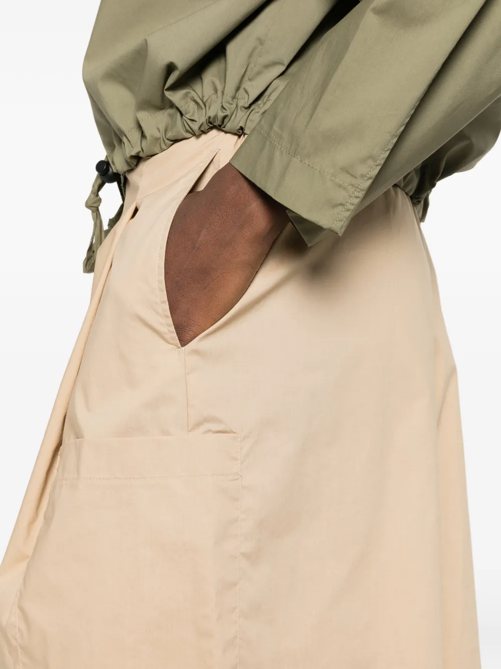 CARLA G. Pugi cropped broek met wijde pijpen Beige
