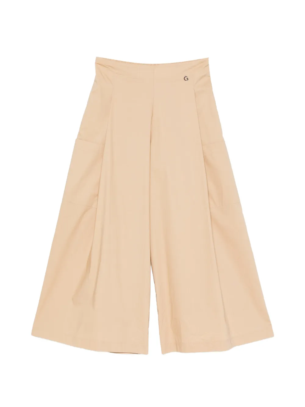 CARLA G. Pugi wide-leg cropped trousers - Toni neutri