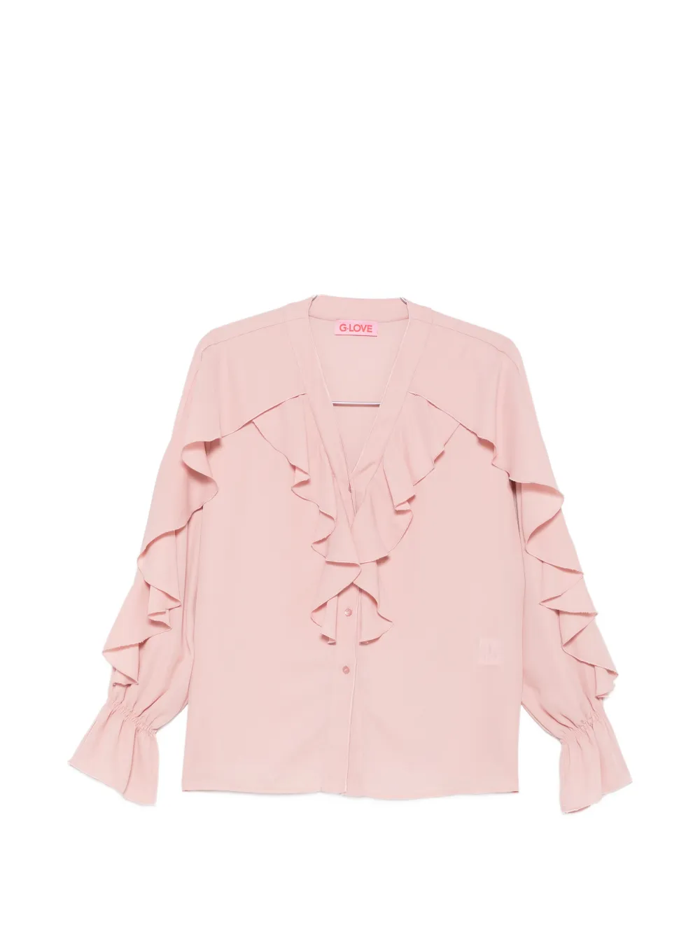 CARLA G. Erug ruffled V-neck blouse - Rosa