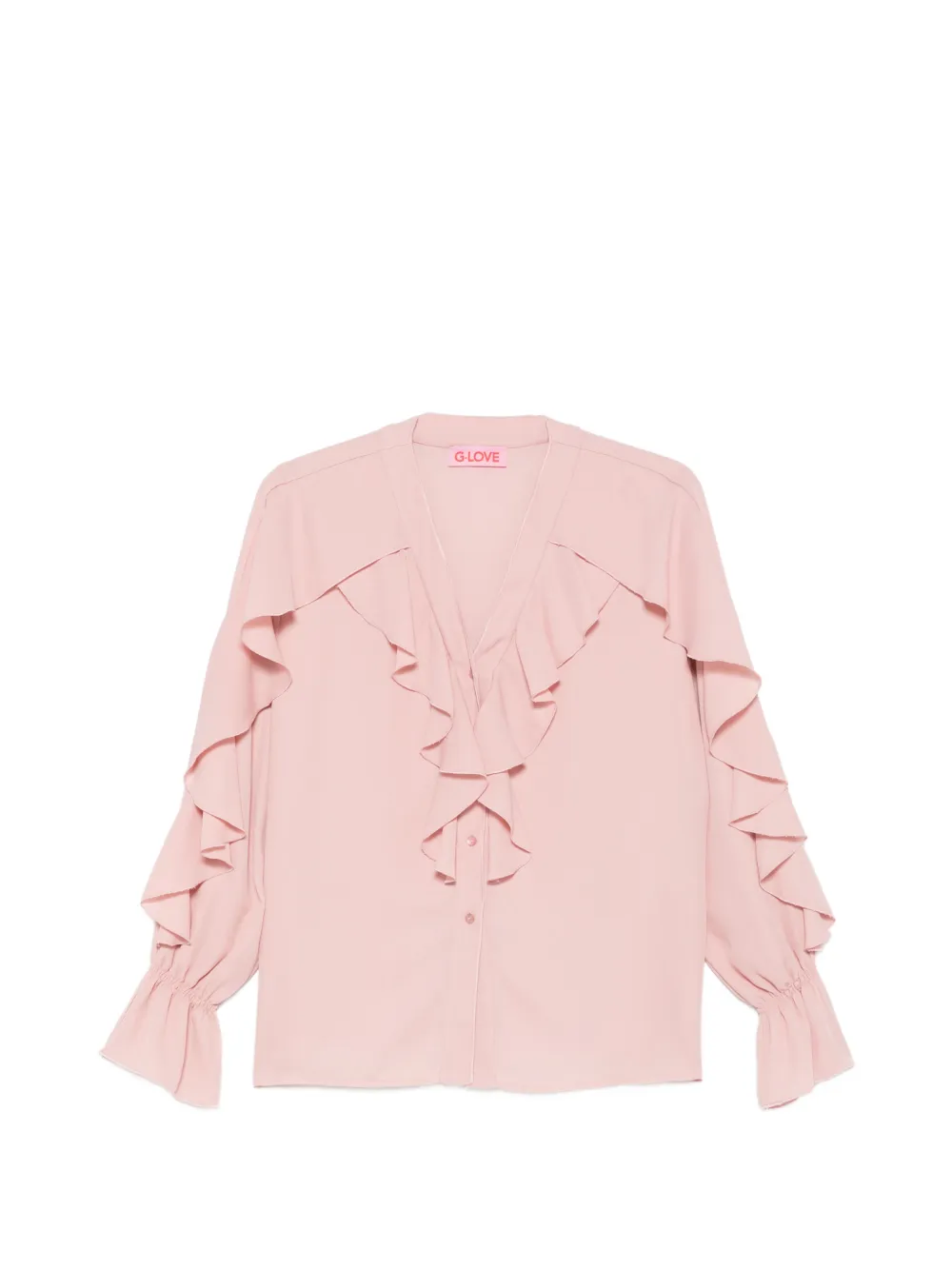 CARLA G. Erug ruffled V-neck blouse - Rosa