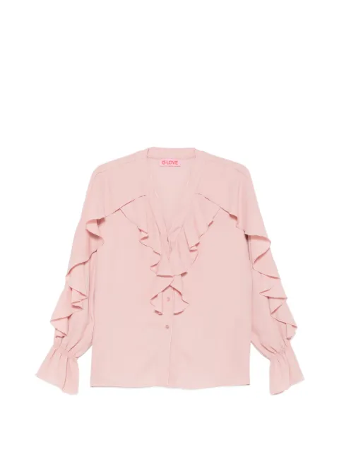 CARLA G. Erug ruffled V-neck blouse