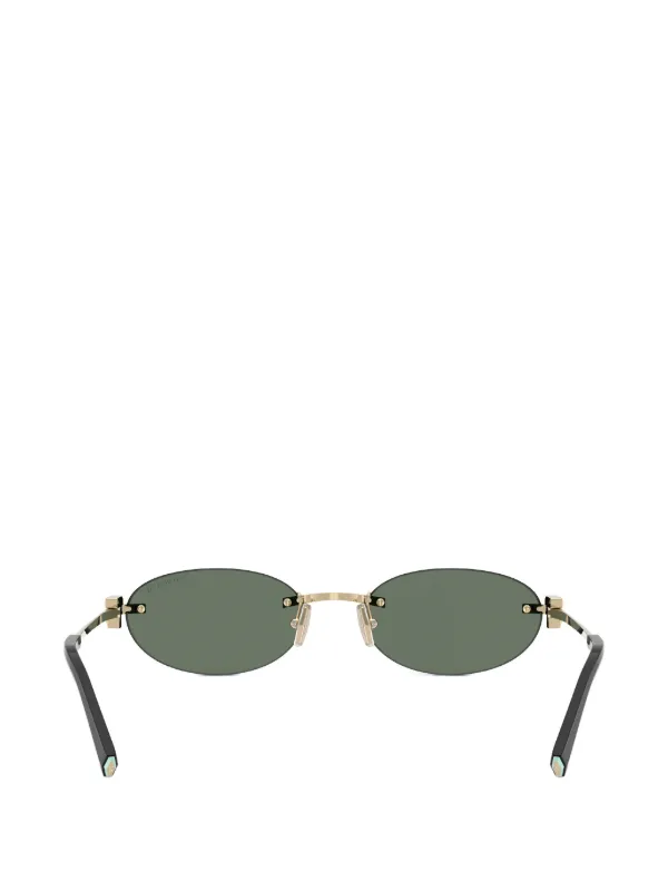 Tiffany リムレスサングラス　ブラック×ゴールド Tiffany & Co Eyewear リムレス オーバルサングラス | ゴールドトーン