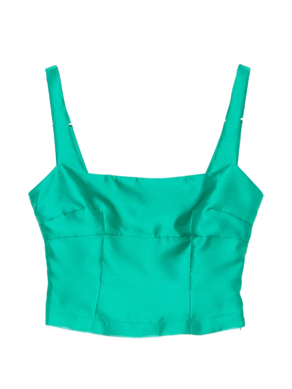 CARLA G. Viat square-neck top - Verde