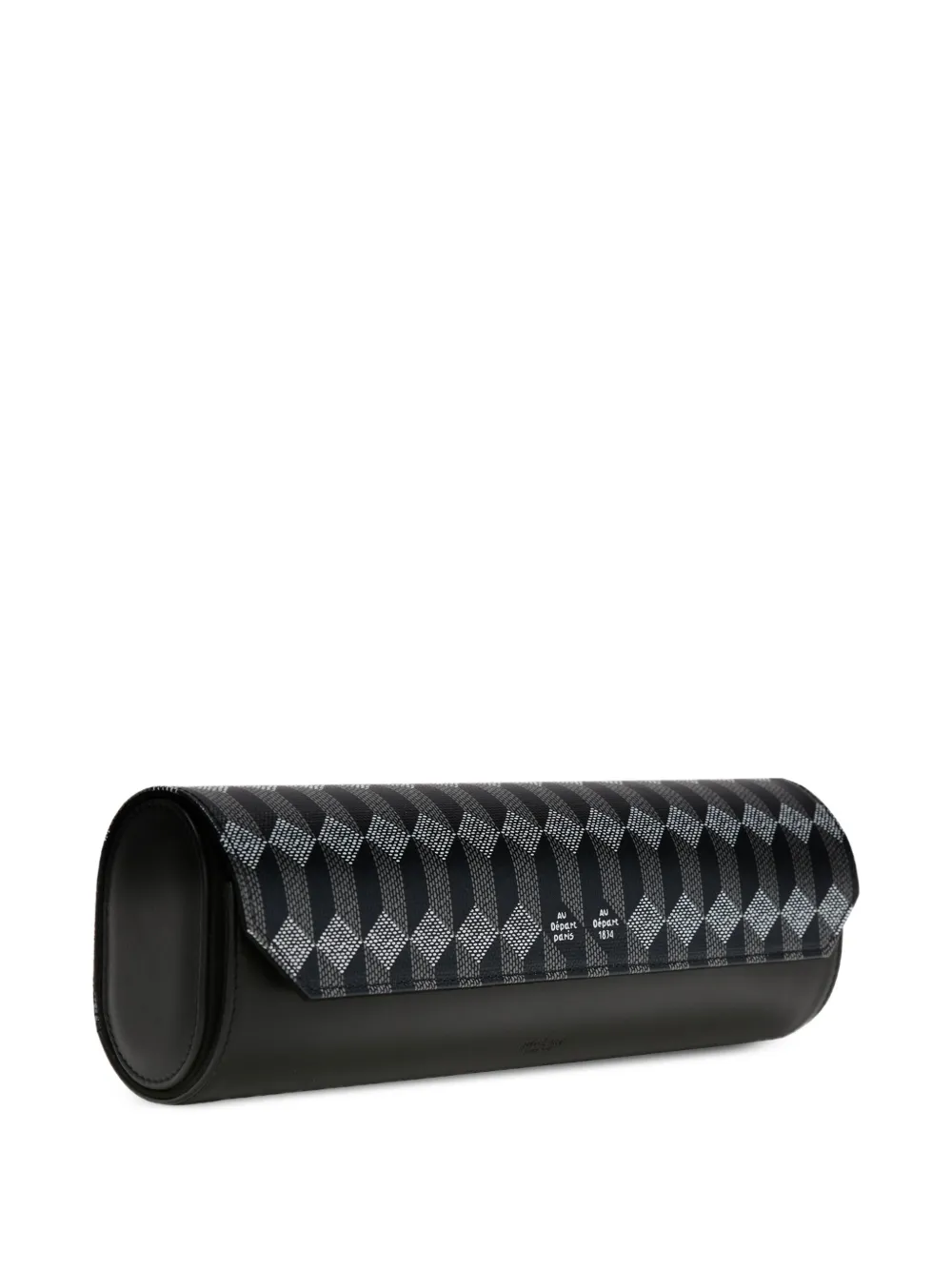 Au Départ monogram-print leather watch case - Nero