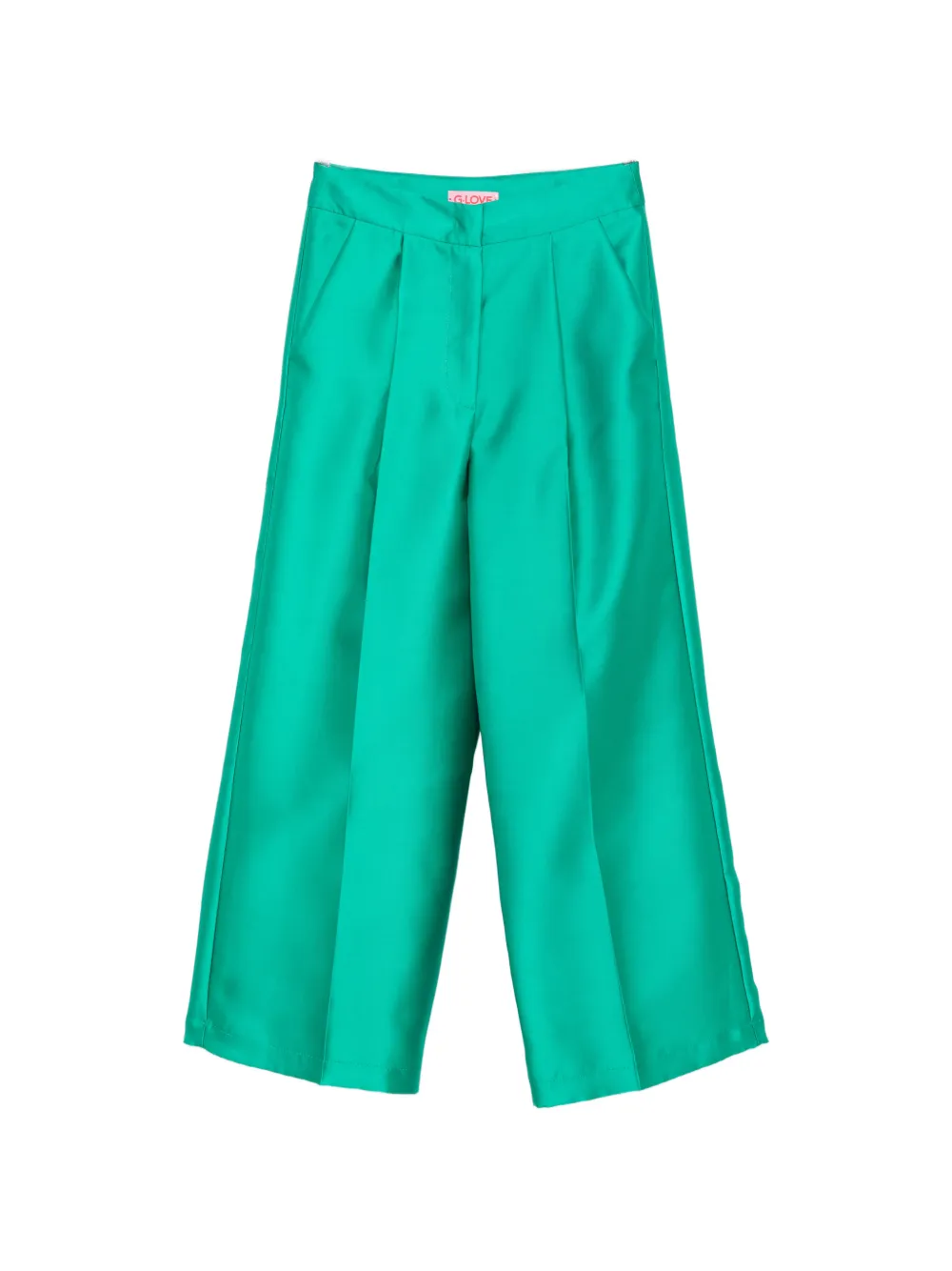 CARLA G. satin-finish wide-leg palazzo pants - Verde