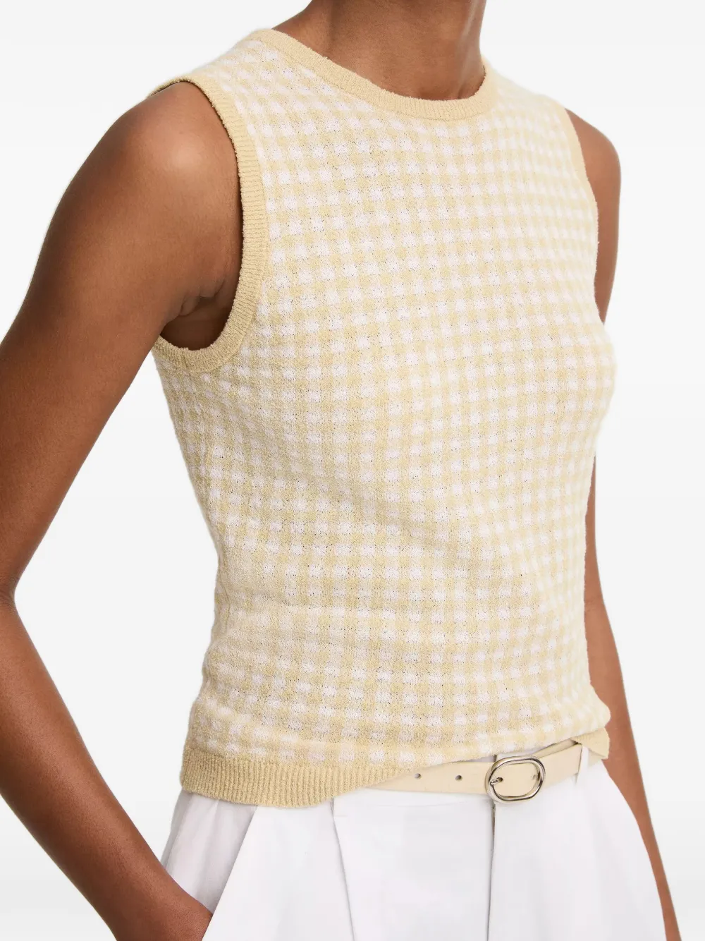 Vince Tanktop met gingham ruit Geel