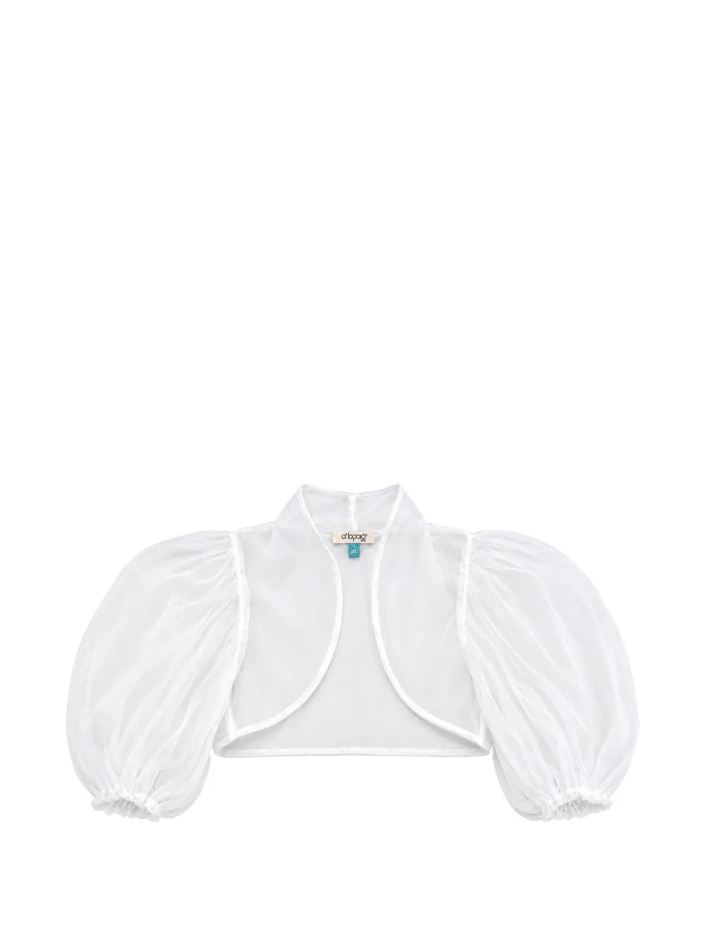 alapage sheer puff-sleeve cardigan - Bianco