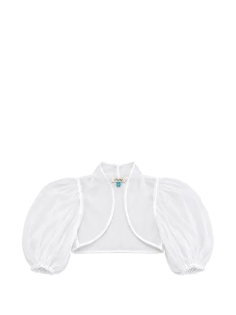 alapage sheer puff-sleeve cropped jacket
