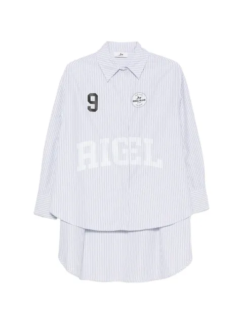 Marc Ellis vertical-stripe logo-print shirt